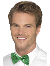 Load image into Gallery viewer, Sequin Bow Tie, Green Alternative View 1.jpg
