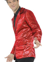 Load image into Gallery viewer, Sequin Jacket, Mens, Red Alternative View 1.jpg
