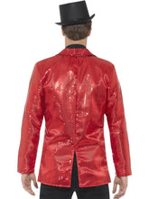 Load image into Gallery viewer, Sequin Jacket, Mens, Red Alternative View 2.jpg
