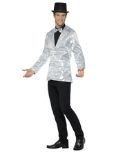 Load image into Gallery viewer, Sequin Jacket, Mens, Silver Alternative View 1.jpg
