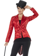 Load image into Gallery viewer, Sequin Tailcoat Jacket, Ladies, Red
