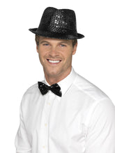 Load image into Gallery viewer, Sequin Trilby Hat, Black Alternative View 1.jpg
