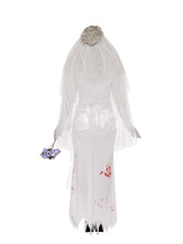 Load image into Gallery viewer, Till Death Do Us Part Zombie Bride Costume Alternative View 2.jpg
