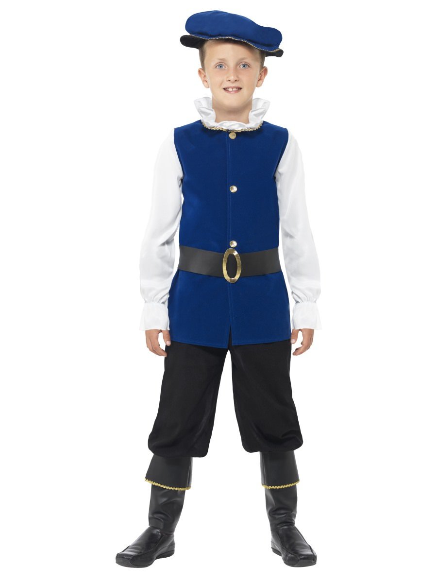 Tudor Boy Costume Kids Royal Blue Tudor Boy Costume Kids Royal Blue