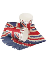 Load image into Gallery viewer, Union Jack Vintage Style Print Paper Napkins Alternative 1

