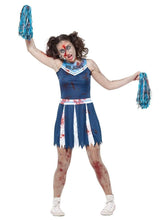 Load image into Gallery viewer, Zombie Cheerleader Costume, Blue Alternative View 3.jpg

