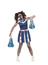 Load image into Gallery viewer, Zombie Cheerleader Costume, Blue
